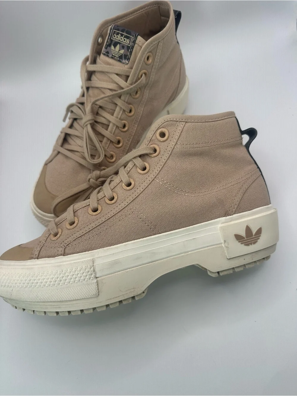 Adidas Women High-Top Sneakers in Beige/Tan